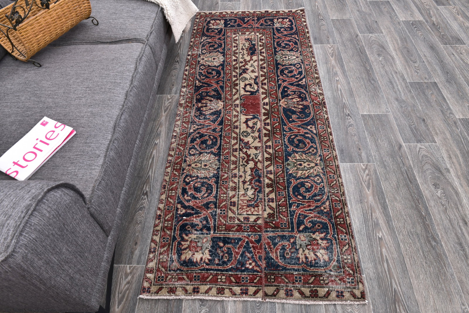 2'8'' x 6'9'' Turkish Vintage Runner Rug - 243963 - 3