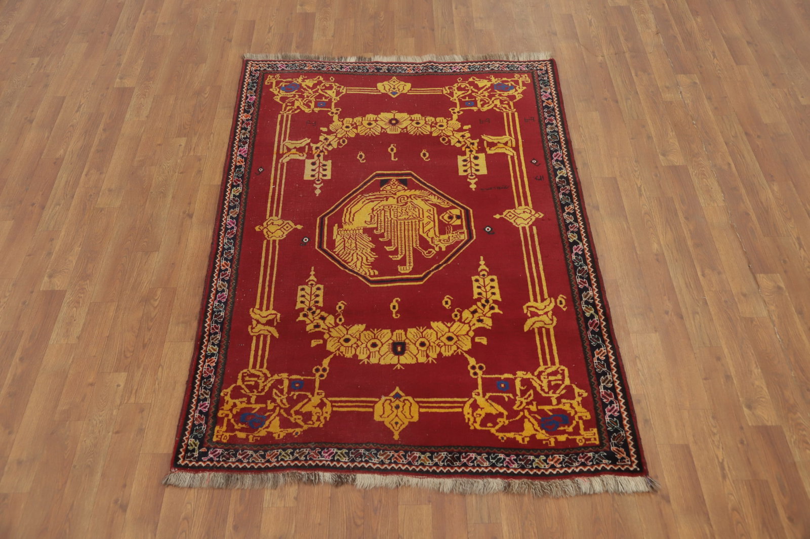 Antique Vegetable Dye Shiraz Persian Rug 4x6 - 2