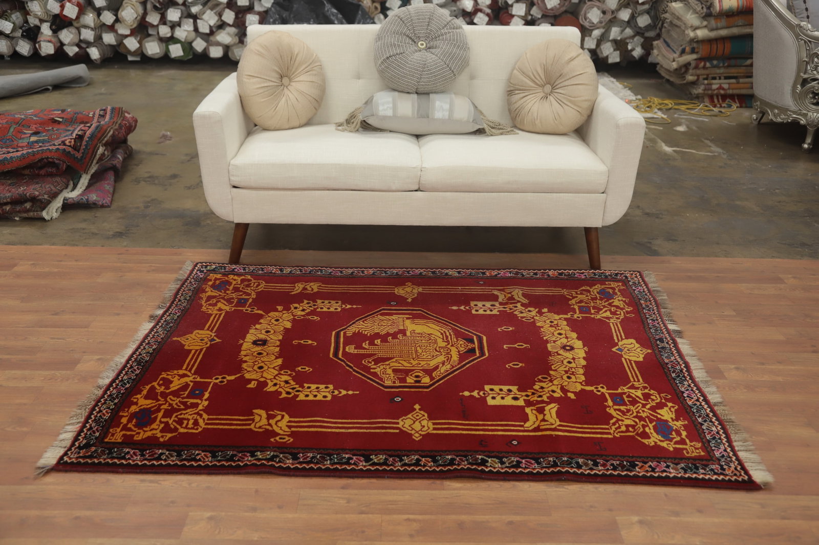 Antique Vegetable Dye Shiraz Persian Rug 4x6 - 3