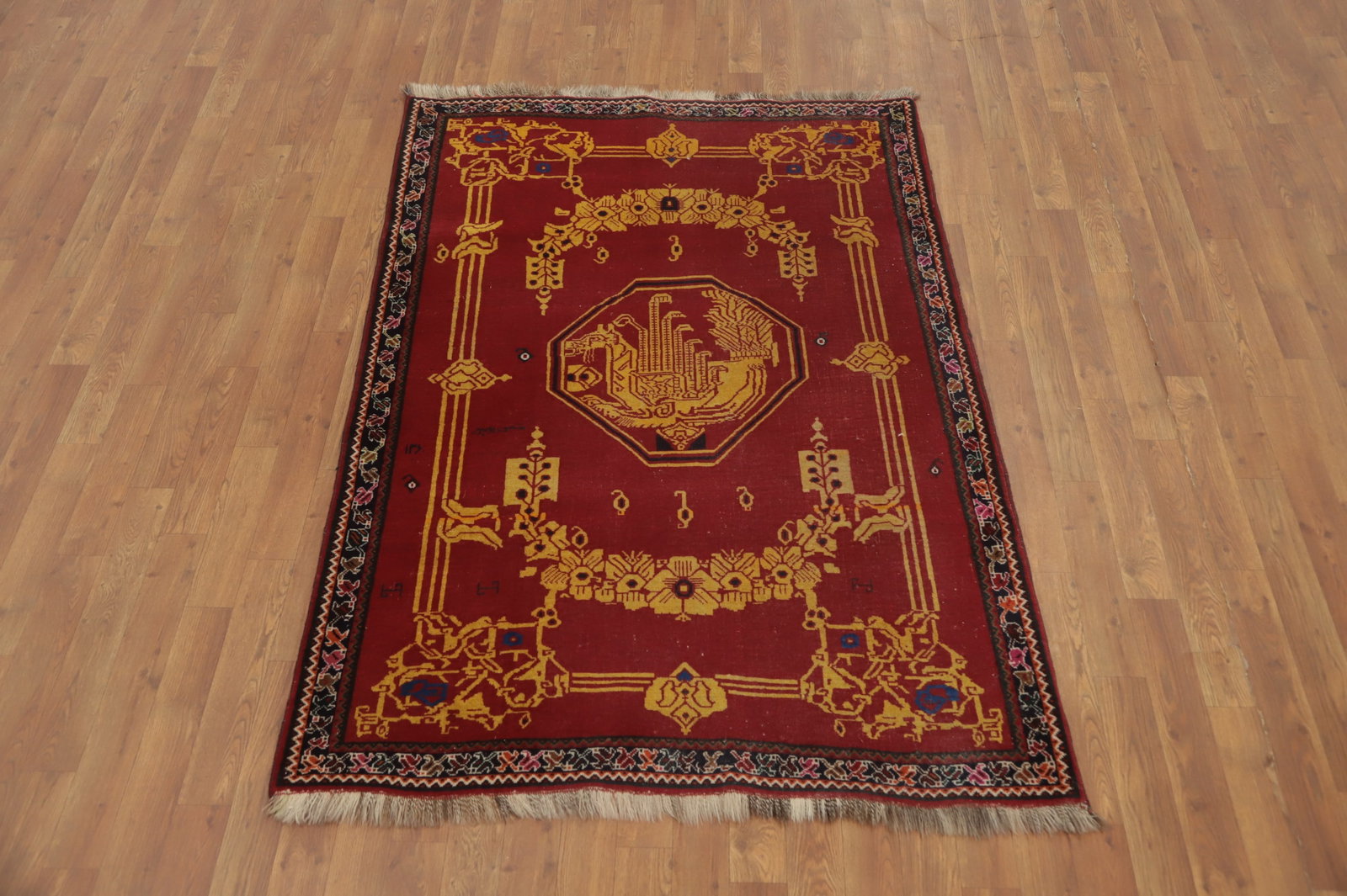 Antique Vegetable Dye Shiraz Persian Rug 4x6 - 4