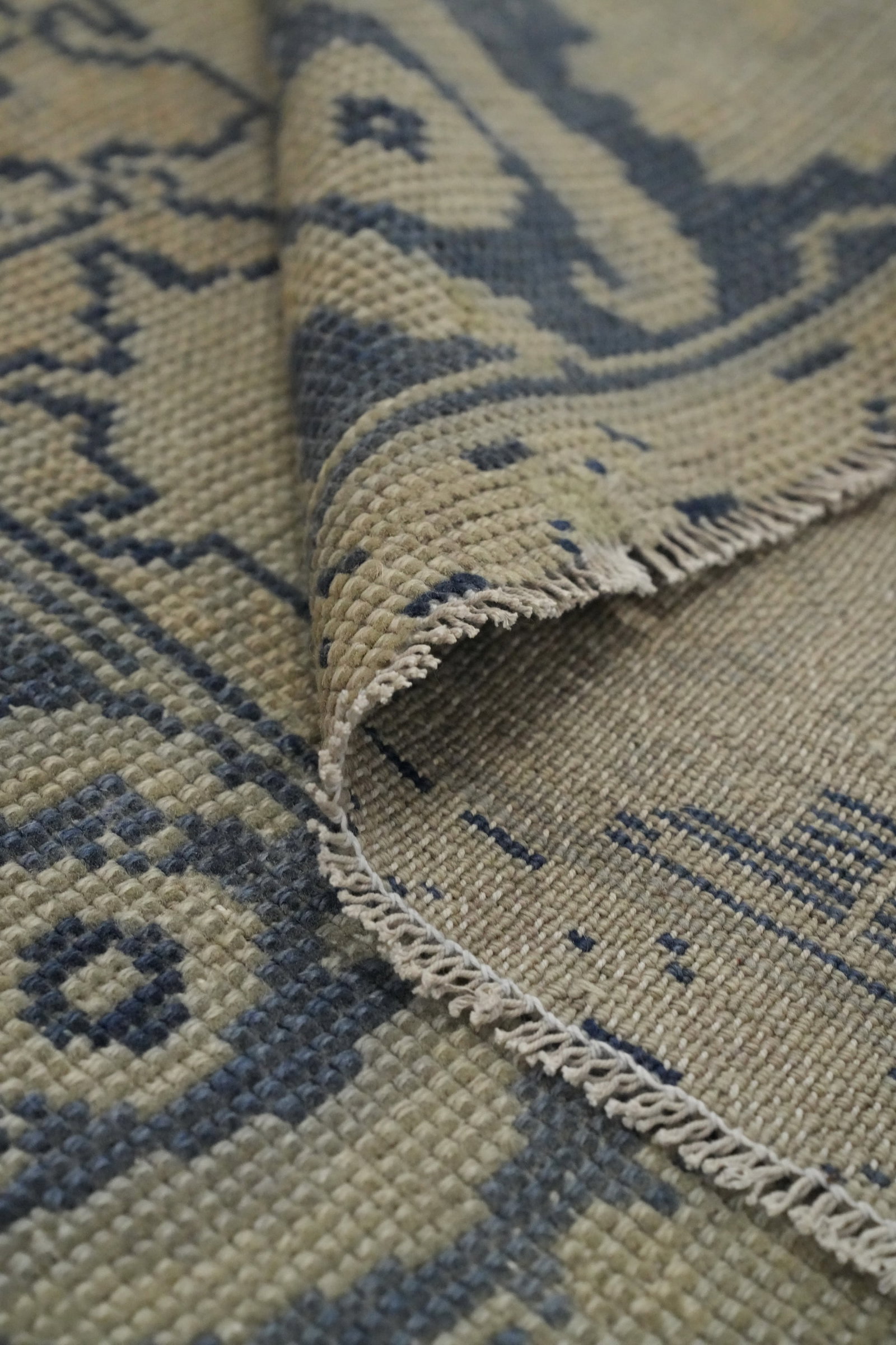 Antique Oushak Vegetable Dye Runner Rug 3x12 - 12