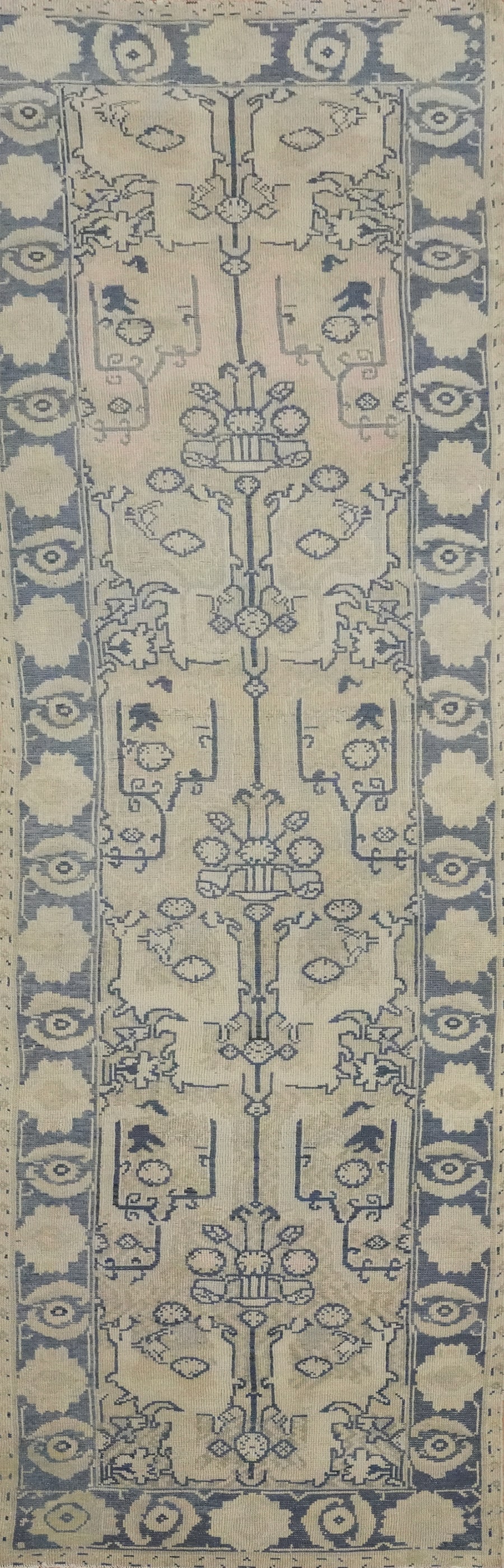 Antique Oushak Vegetable Dye Runner Rug 3x12 (1 of 14)