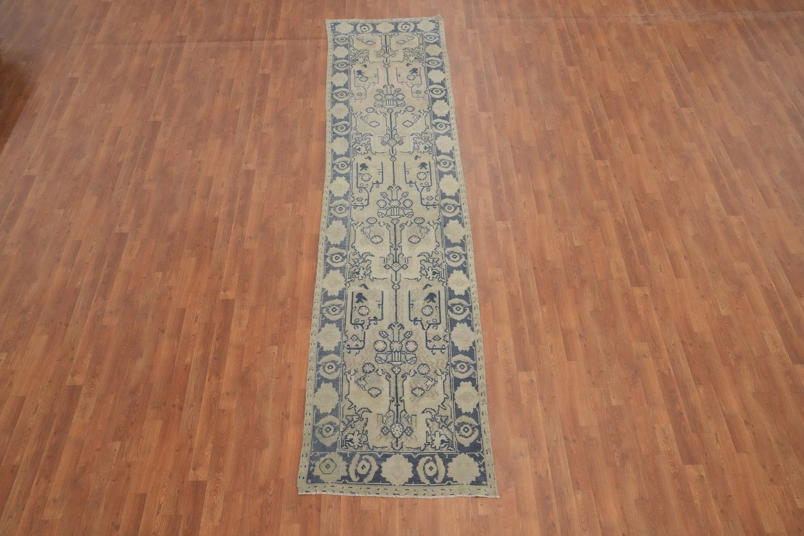 Antique Oushak Vegetable Dye Runner Rug 3x12 - 2