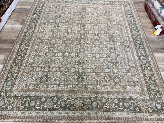 Antique Persian Tabriz-5154: Title:Antique Persian Tabriz-5154 Description:An antique Persian tabriz from northwest persia, size 6 ft. 2 inches by 7 ft. 8 inches, circa 1930, very good codition , complete rug with all original en