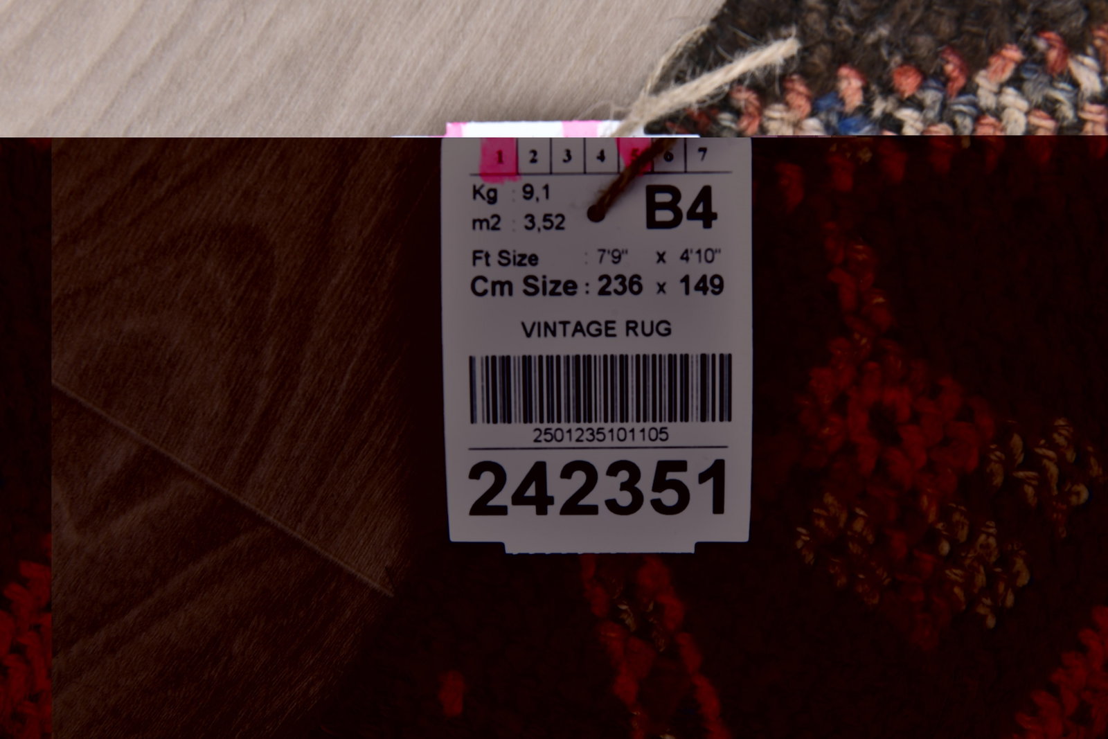 4'10'' x 7'8'' Handmade Vintage Wool Rug - 242351 - 14