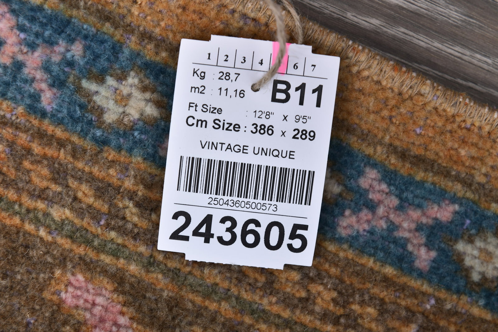 9'5'' x 12'7'' Handmade Vintage Wool Rug - 243605 - 13