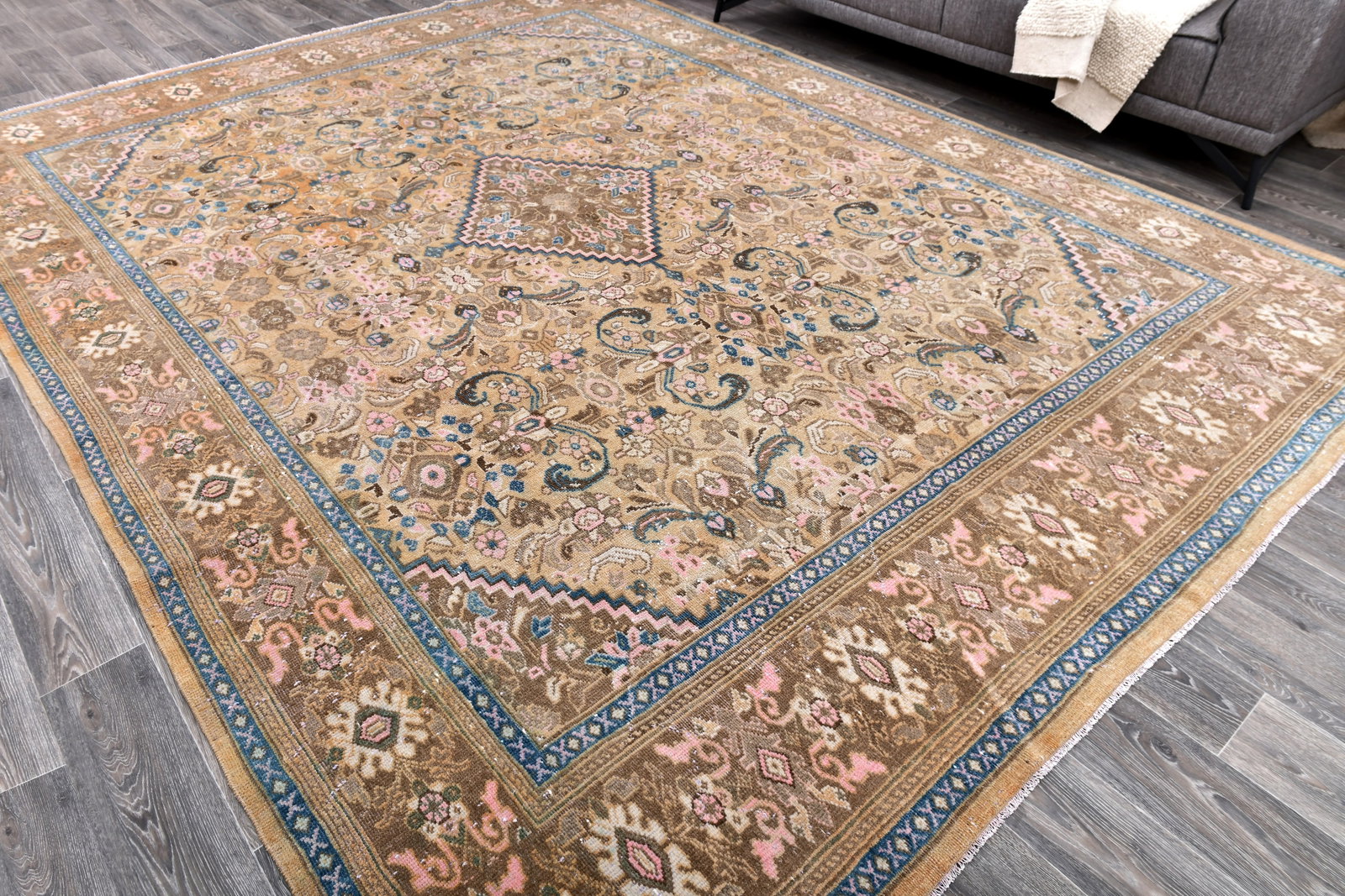 9'5'' x 12'7'' Handmade Vintage Wool Rug - 243605 - 2