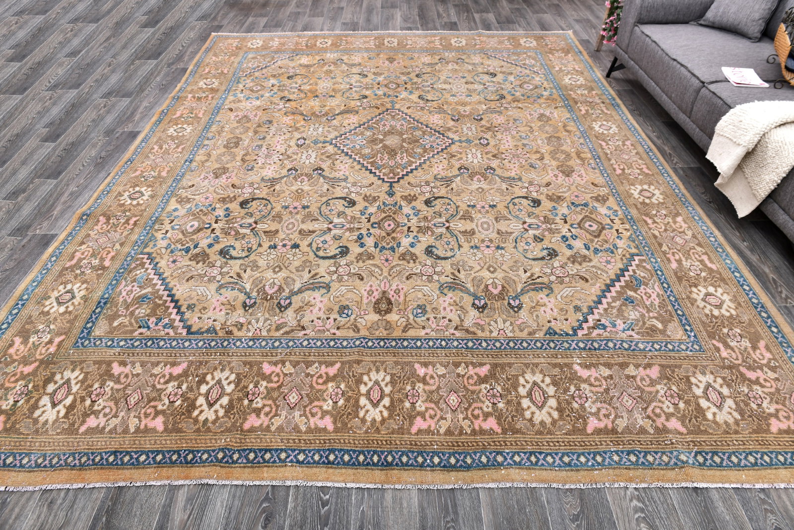 9'5'' x 12'7'' Handmade Vintage Wool Rug - 243605 - 3