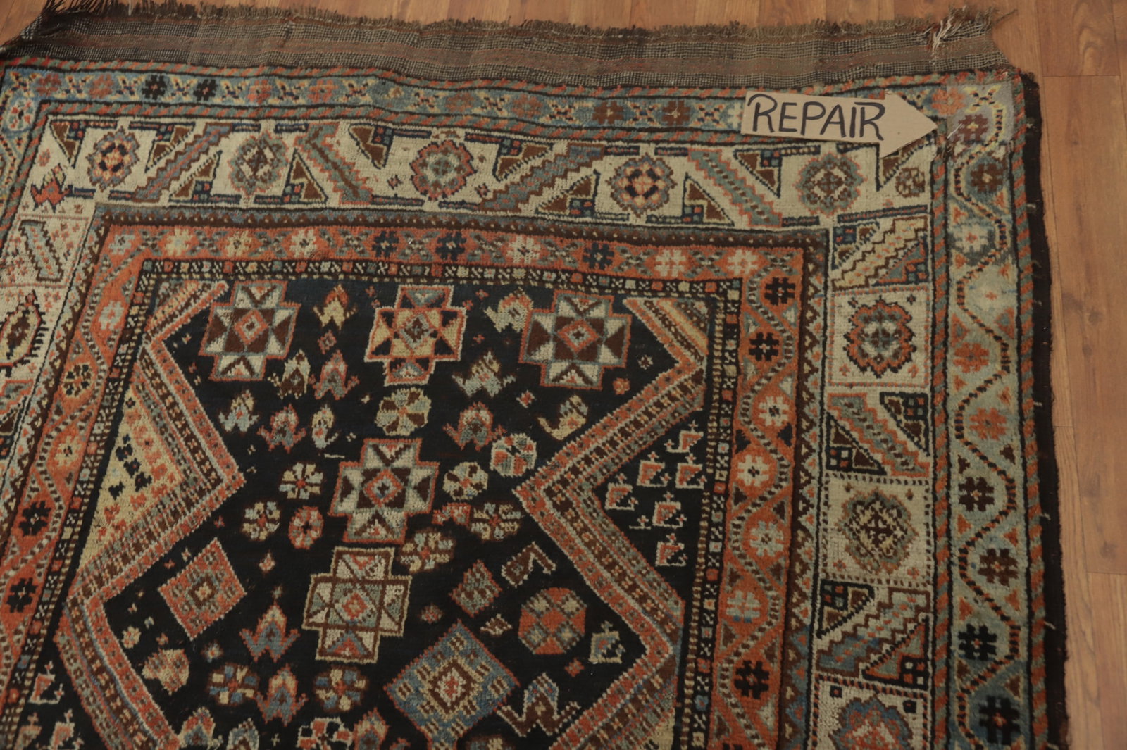 Antique Vegetable Dye Tribal Shiraz Persian Rug 4x8 - 10