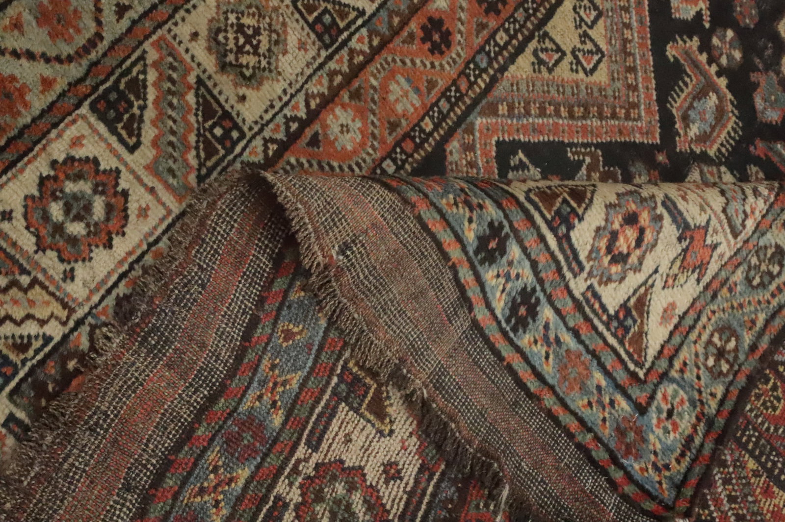 Antique Vegetable Dye Tribal Shiraz Persian Rug 4x8 - 15