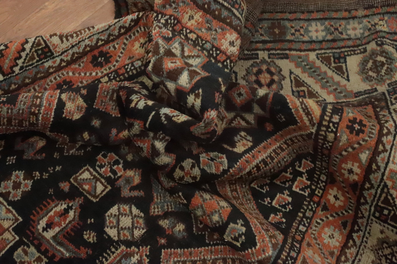 Antique Vegetable Dye Tribal Shiraz Persian Rug 4x8 - 16