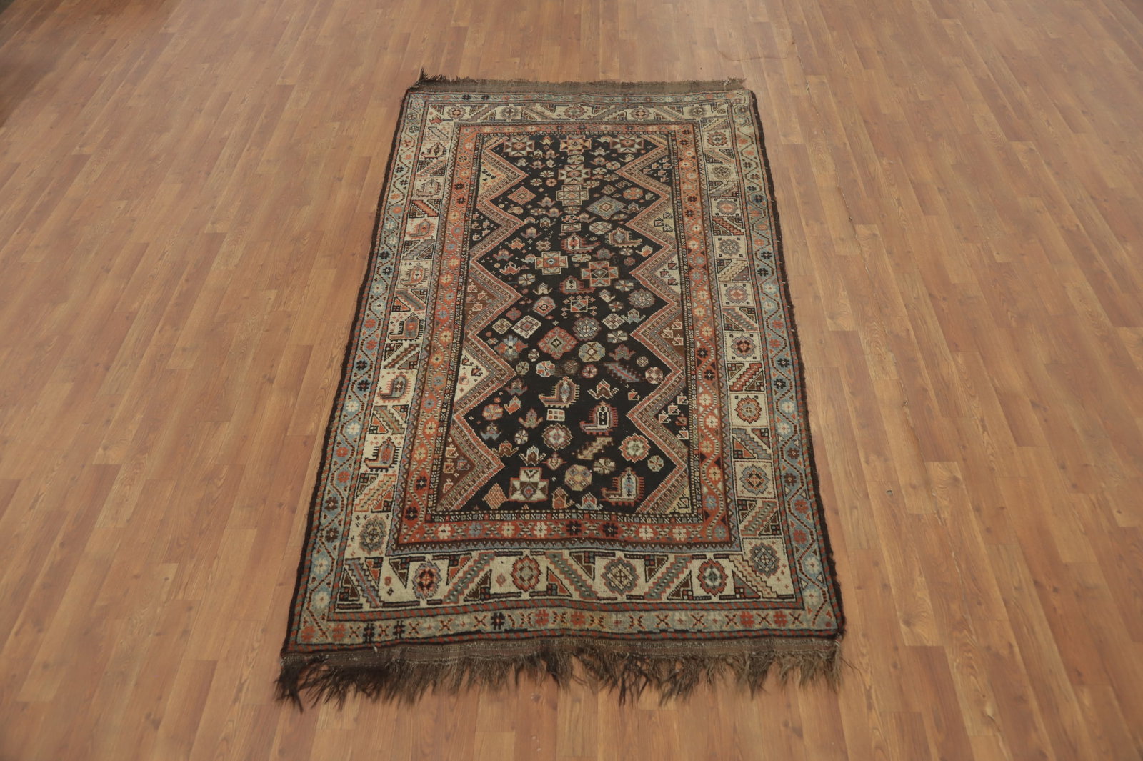 Antique Vegetable Dye Tribal Shiraz Persian Rug 4x8 - 2