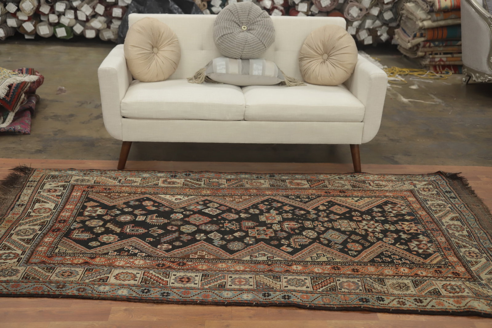 Antique Vegetable Dye Tribal Shiraz Persian Rug 4x8 - 3