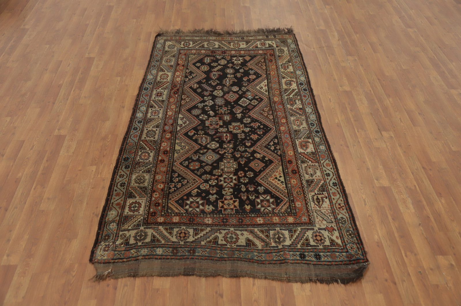Antique Vegetable Dye Tribal Shiraz Persian Rug 4x8 - 4