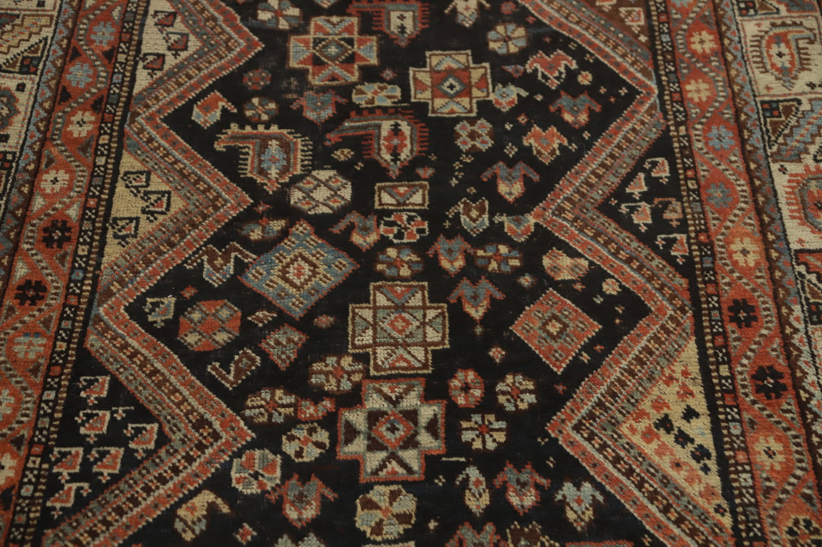 Antique Vegetable Dye Tribal Shiraz Persian Rug 4x8 - 5
