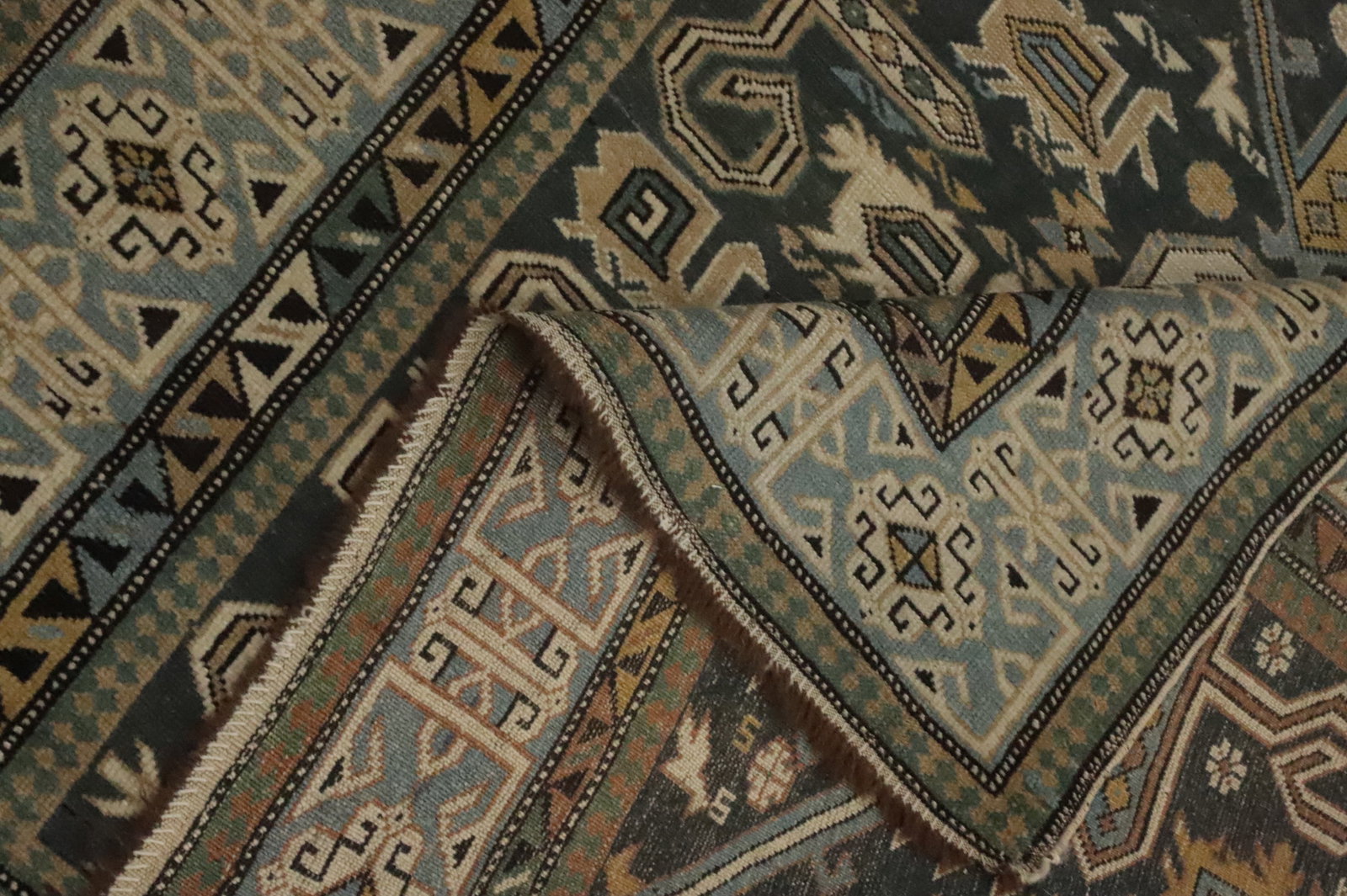 Vegetable Dye Antique Kazak Oriental Rug 3x6 - 13