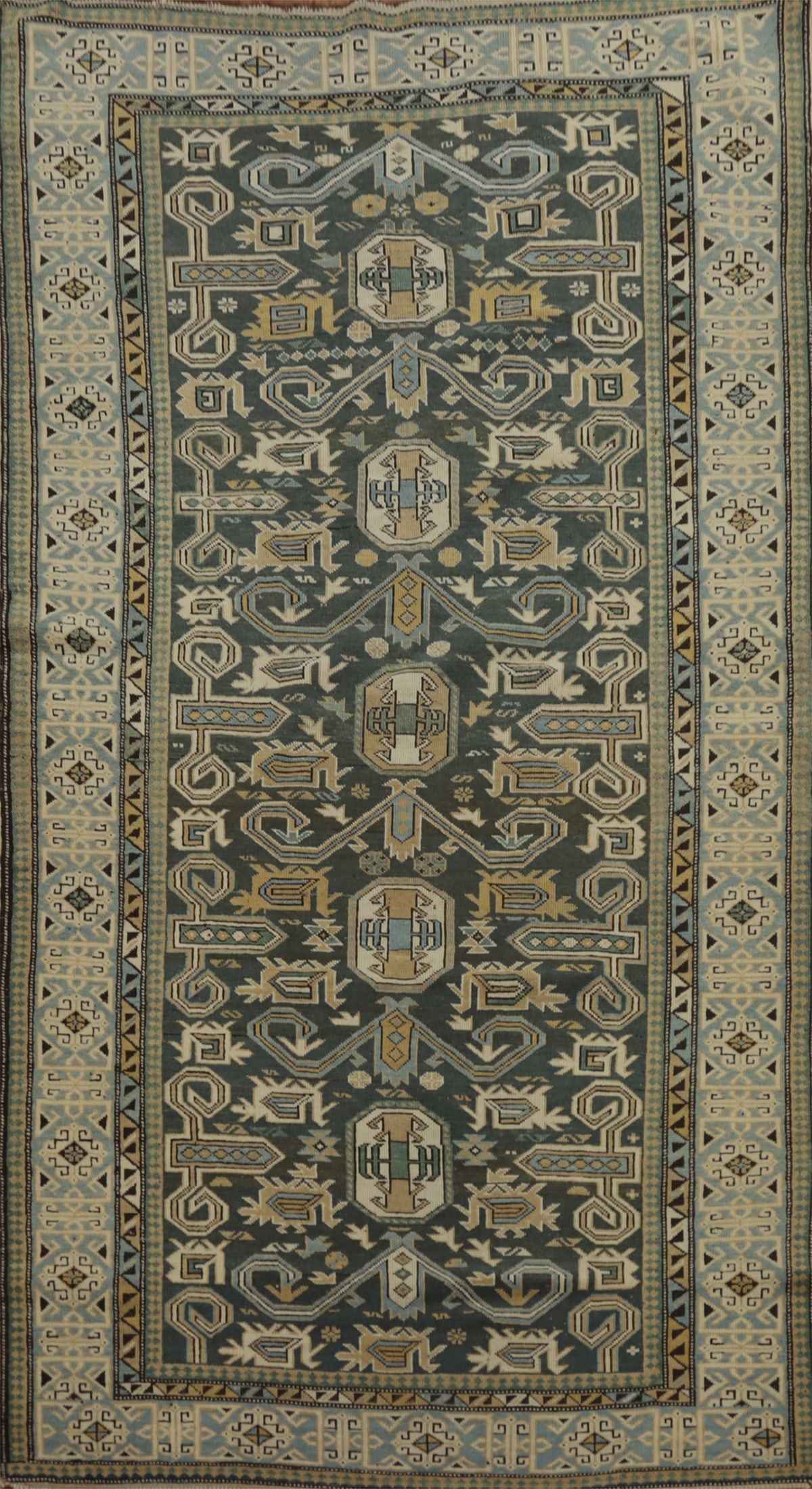 Vegetable Dye Antique Kazak Oriental Rug 3x6: Title: Vegetable Dye Antique Kazak Oriental Rug 3x6 Description:A Beautiful Genuine Russia Kazak rug is Hand Knotted by skillful weavers in Russia with
