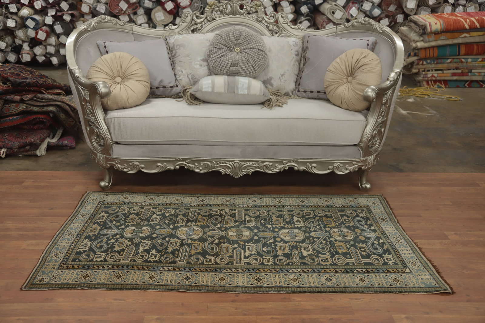 Vegetable Dye Antique Kazak Oriental Rug 3x6 - 3