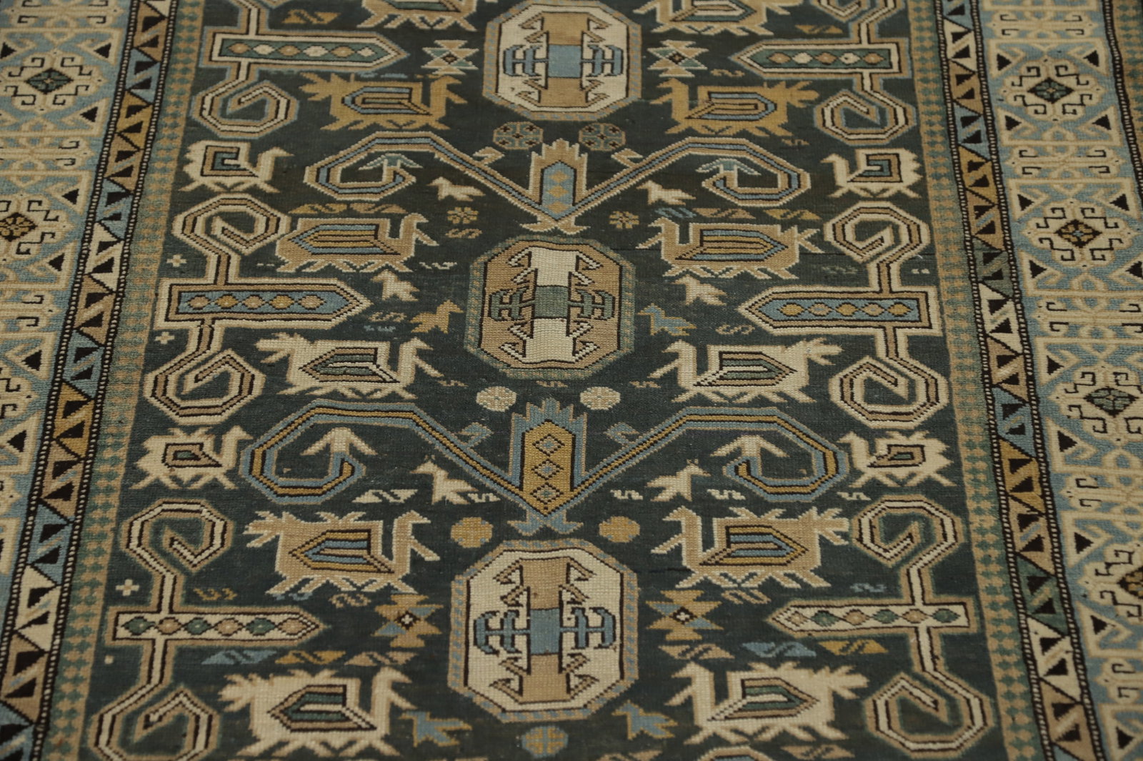 Vegetable Dye Antique Kazak Oriental Rug 3x6 - 5