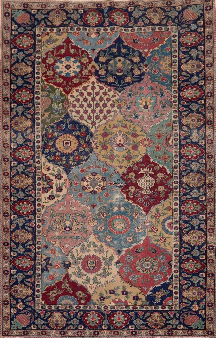 Pre-1900 Antique Tabriz Vegetable Dye Persian Rug 4x6 (1 of 17)
