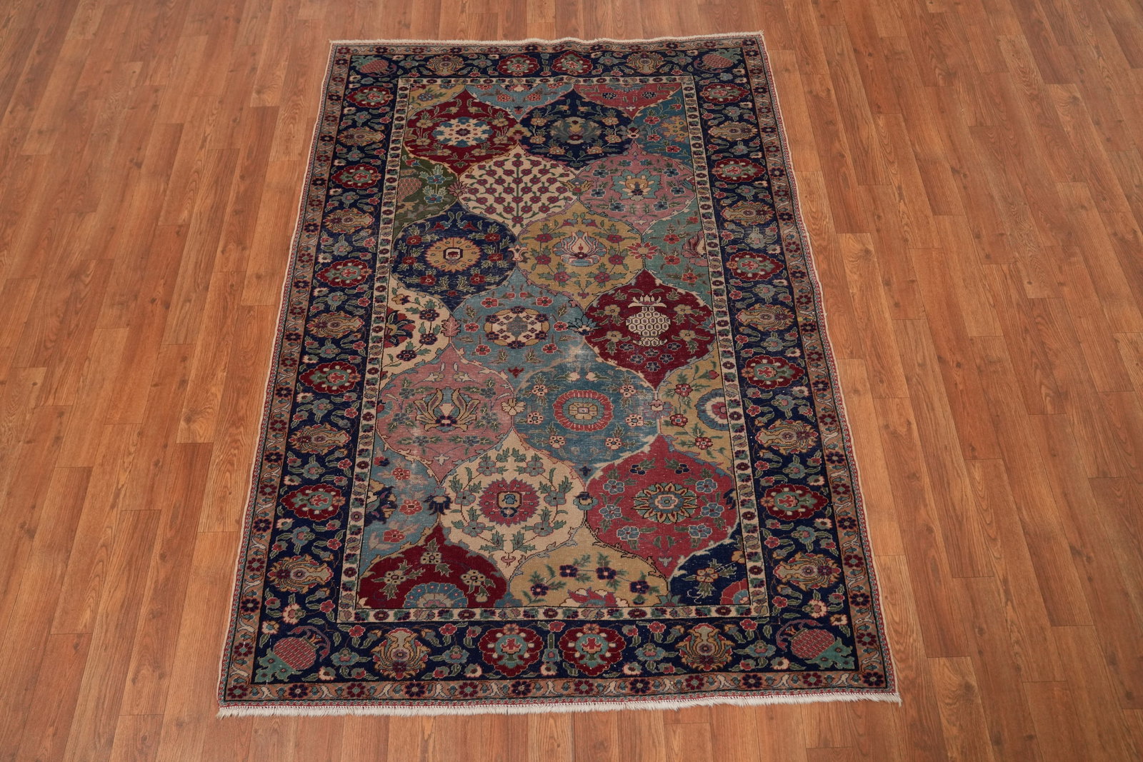Pre-1900 Antique Tabriz Vegetable Dye Persian Rug 4x6 - 4