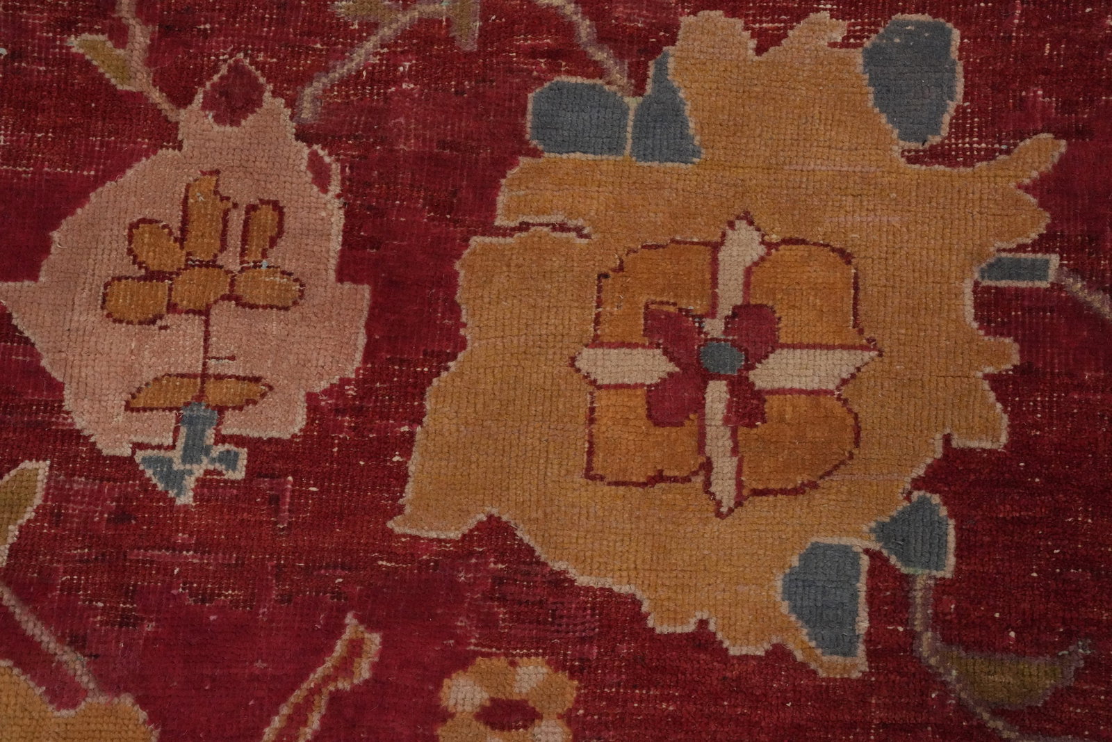 Pre-1900 Antique Vegetable Dye Sultanabad Persian Large Rug 14x20 - 6