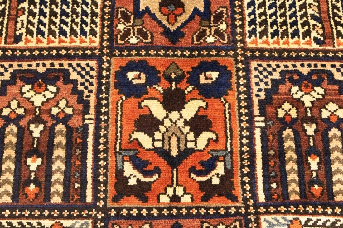Vintage Brown Floral 10X13 Bakhtiari Persian Rug - 8