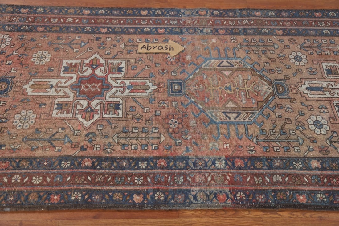 Antique Gharajeh Vegetable Dye Persian Rug 3x13 - 12
