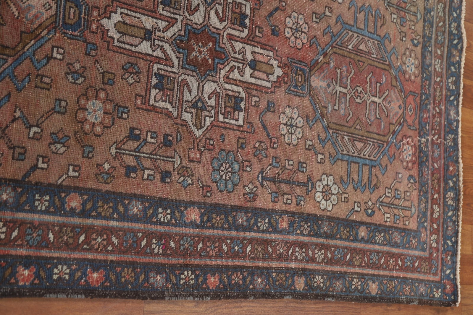 Antique Gharajeh Vegetable Dye Persian Rug 3x13 - 15