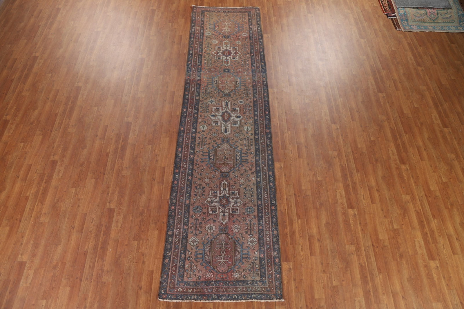 Antique Gharajeh Vegetable Dye Persian Rug 3x13 - 17