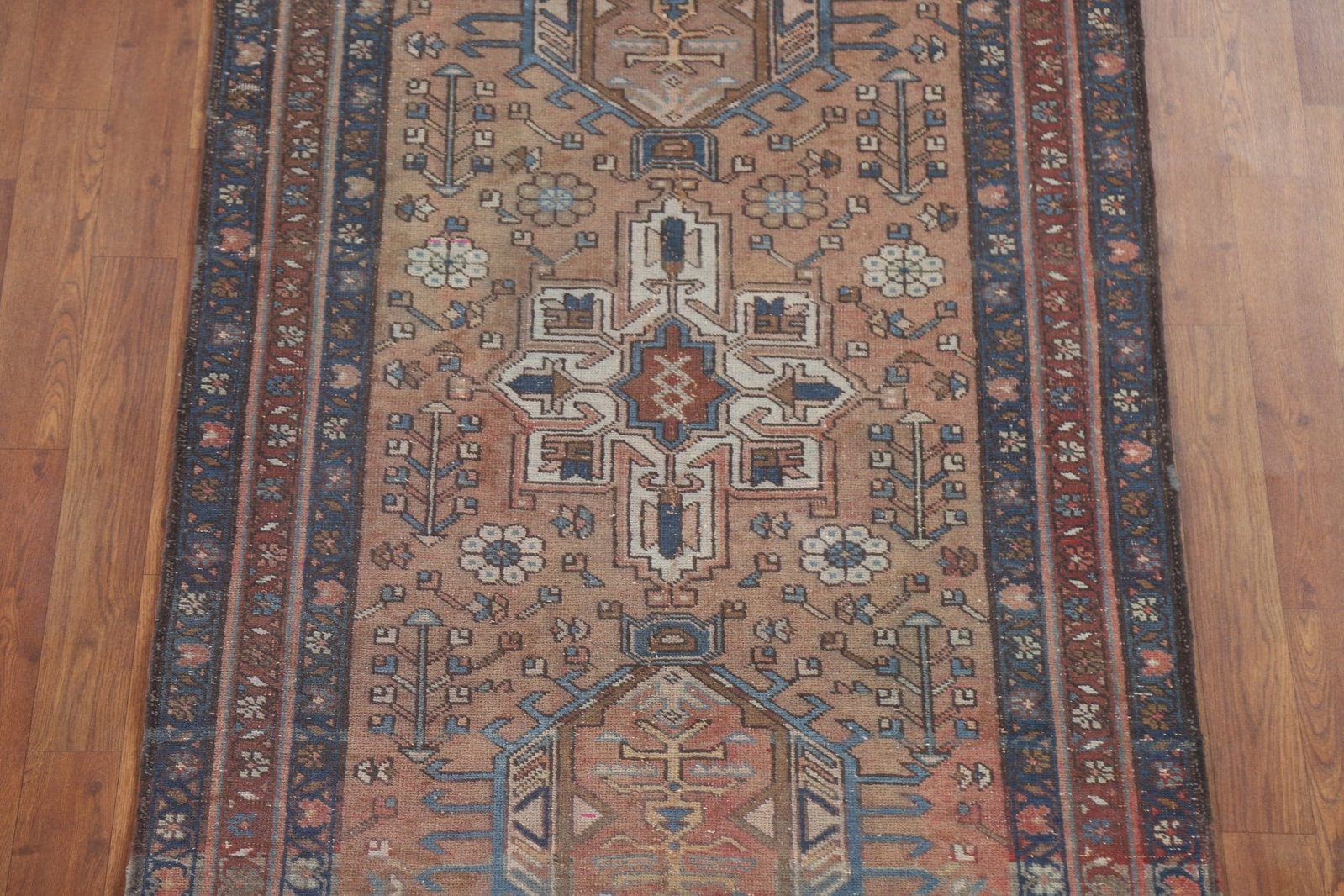 Antique Gharajeh Vegetable Dye Persian Rug 3x13 - 5