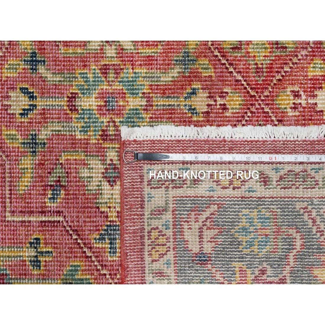 Emboldened Red Hand Knotted Antiqued Oushak Design Wool Oriental Rug - 11