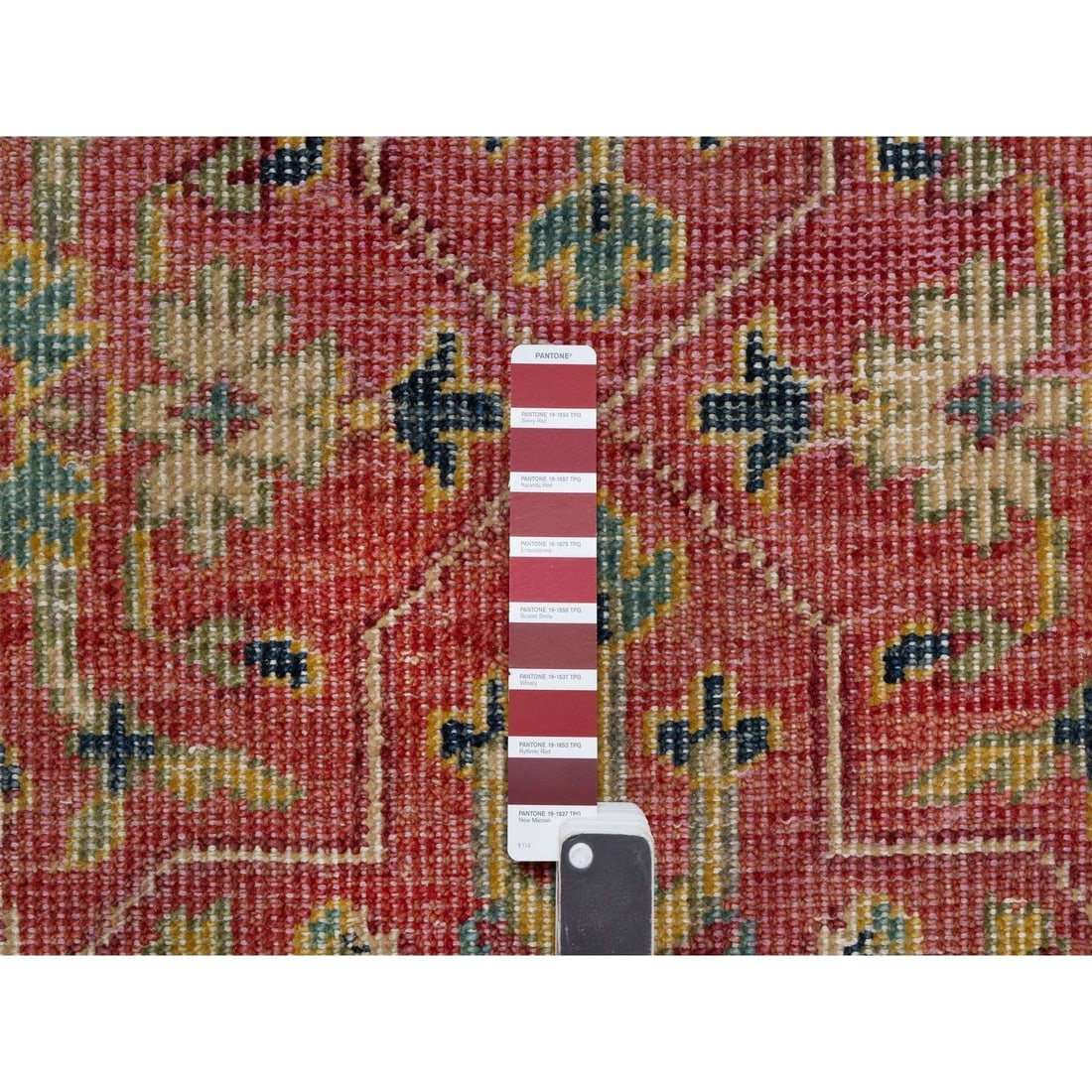 Emboldened Red Hand Knotted Antiqued Oushak Design Wool Oriental Rug - 7