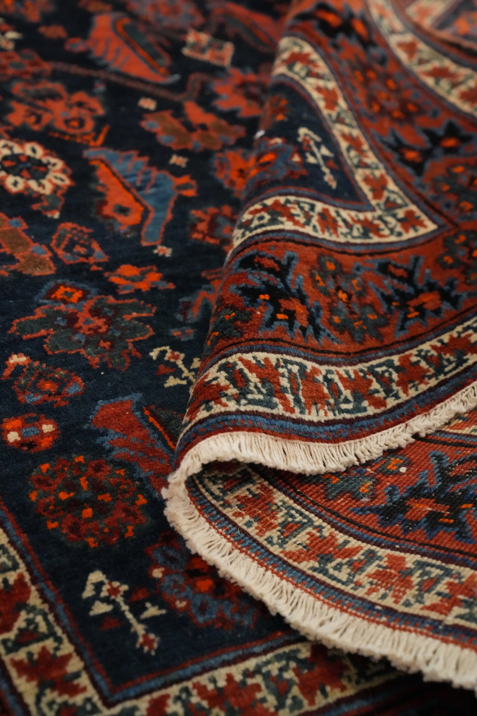 Antique Vegetable Dye Bidjar Persian Runner Rug 3x18 - 14