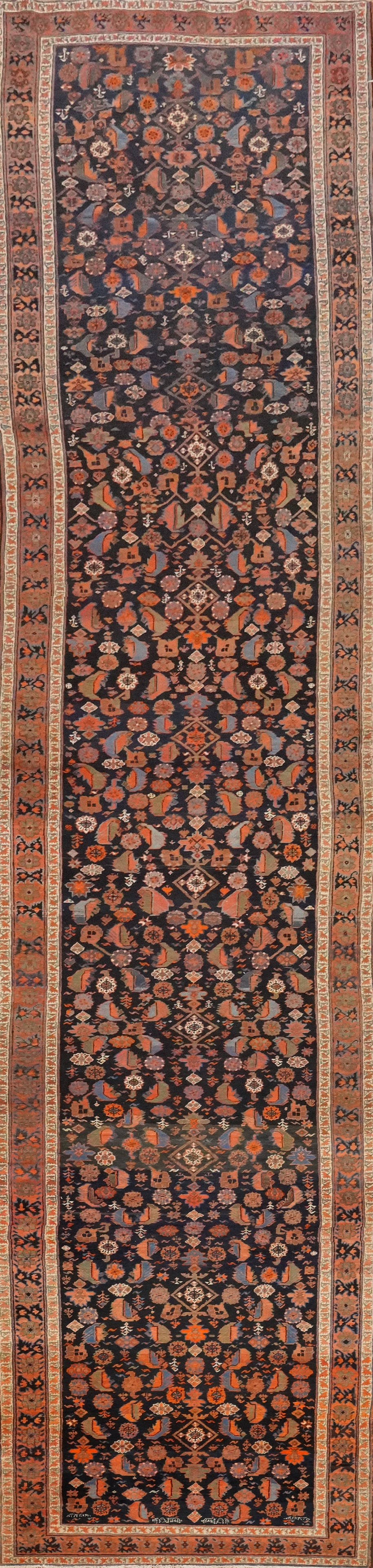Antique Vegetable Dye Bidjar Persian Runner Rug 3x18 (1 of 16)