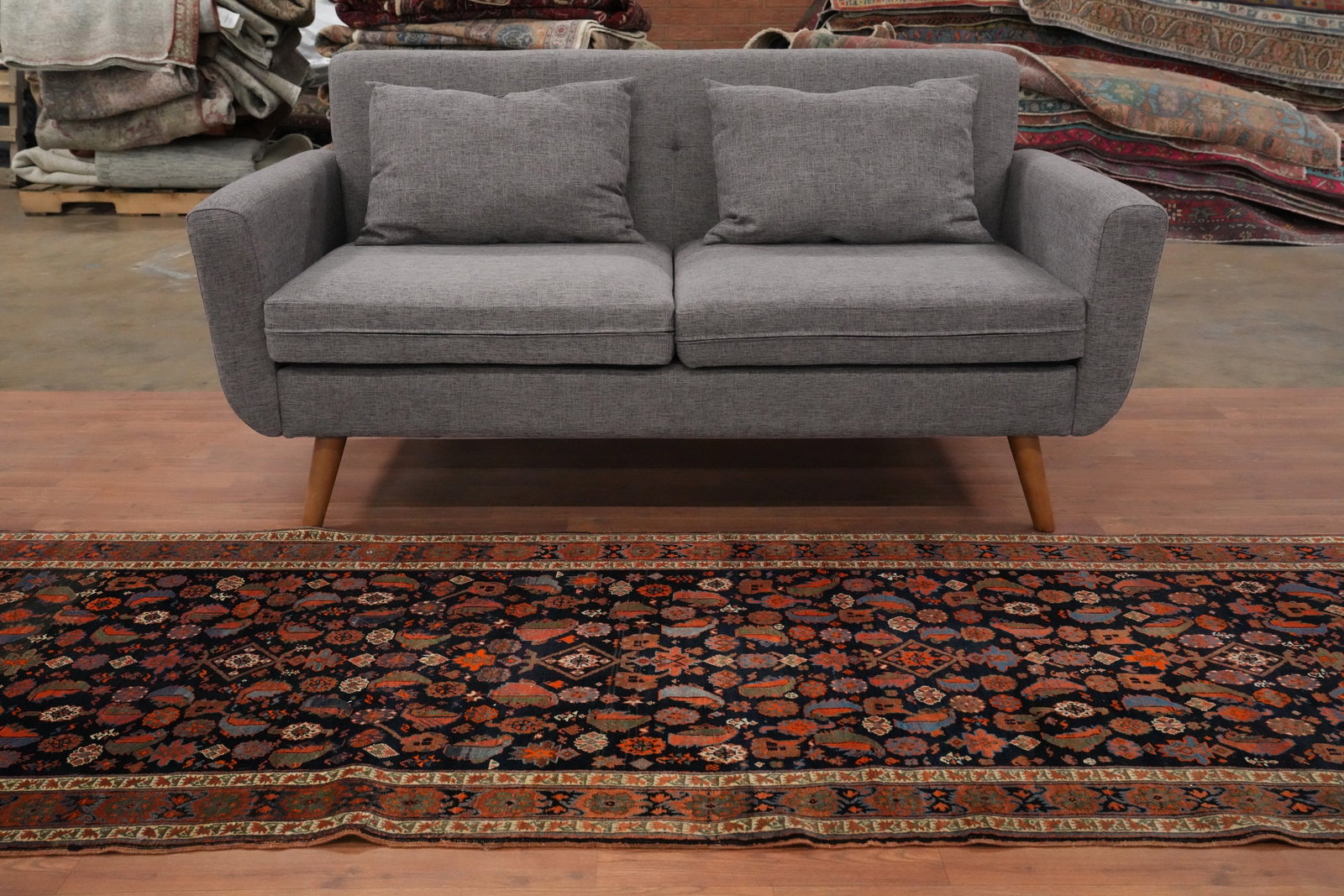 Antique Vegetable Dye Bidjar Persian Runner Rug 3x18 - 3