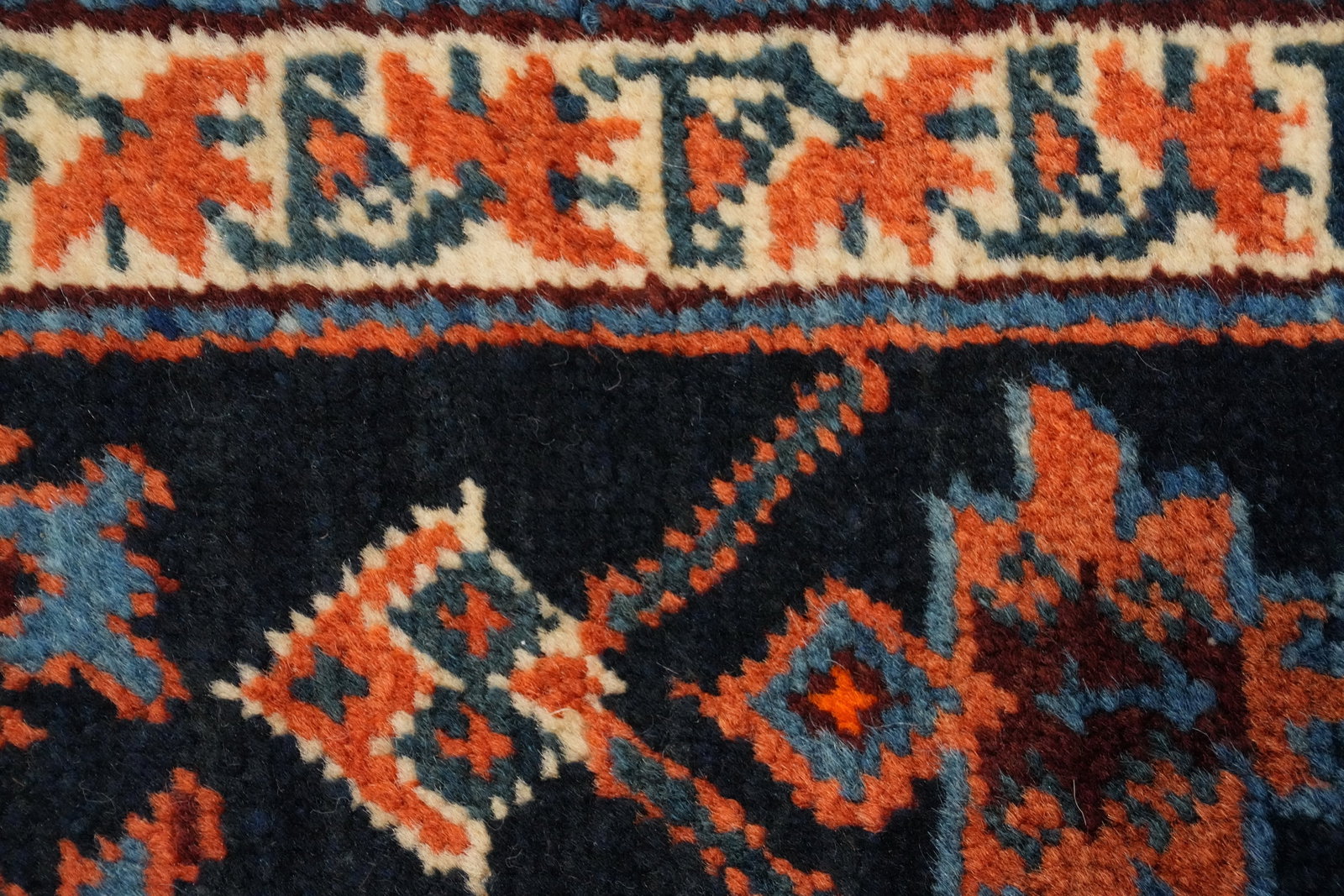 Antique Vegetable Dye Bidjar Persian Runner Rug 3x18 - 9