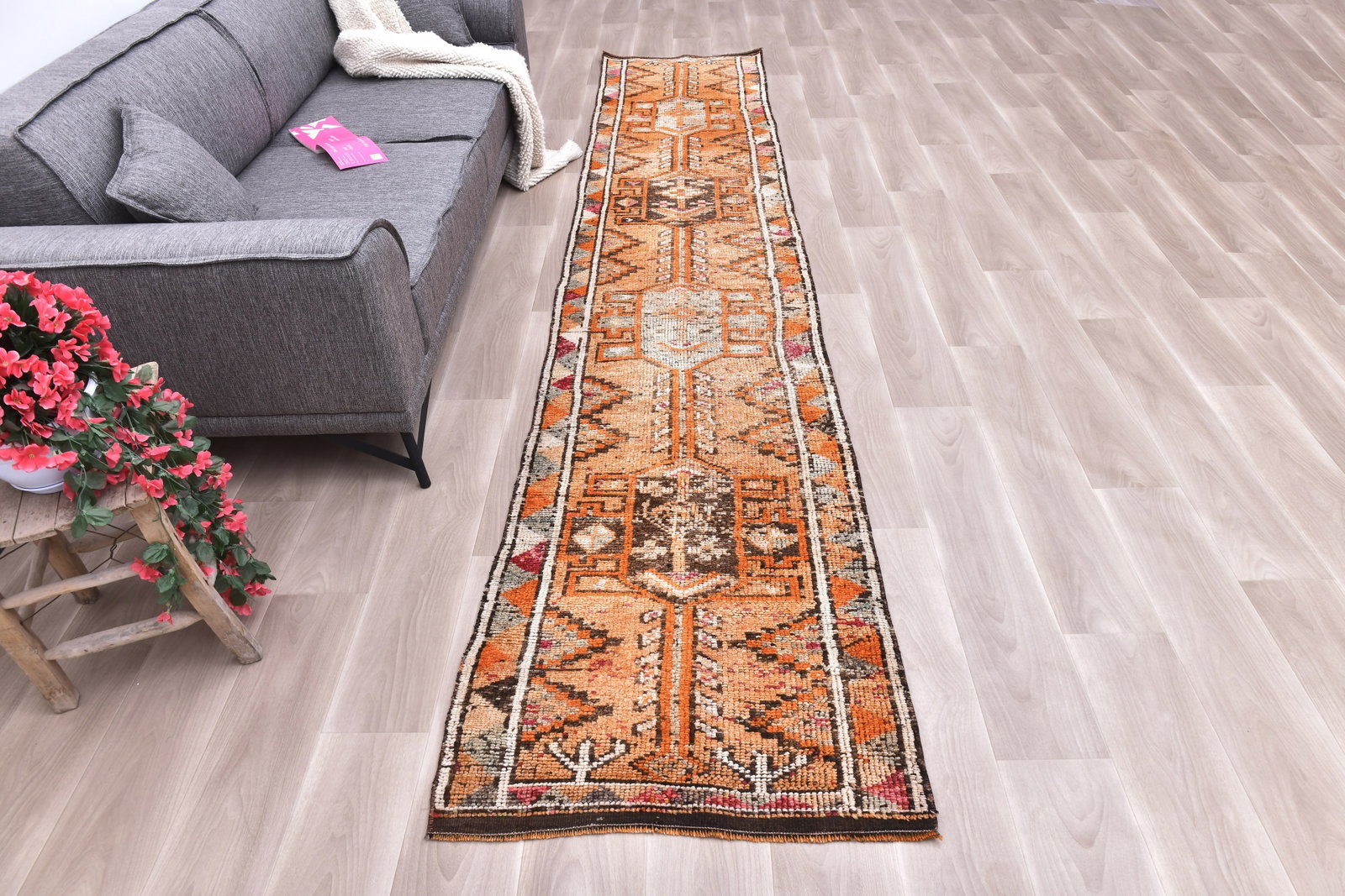 2'7'' x 12'11'' Vintage Wool Runner Rug - 240699 - 3