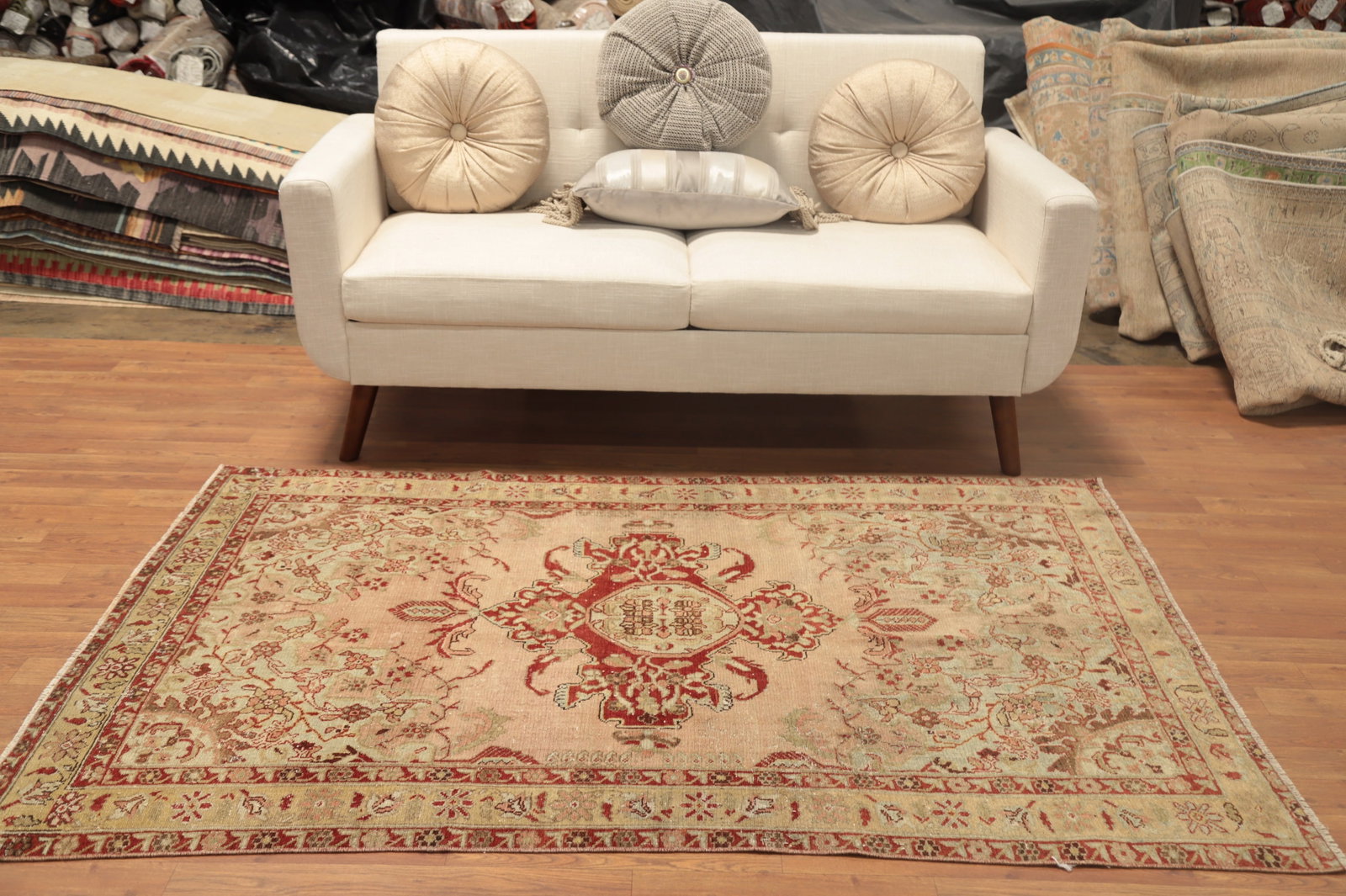 Pre-1900 Antique Malayer Vegetable Dye Persian Rug 4x6 - 3