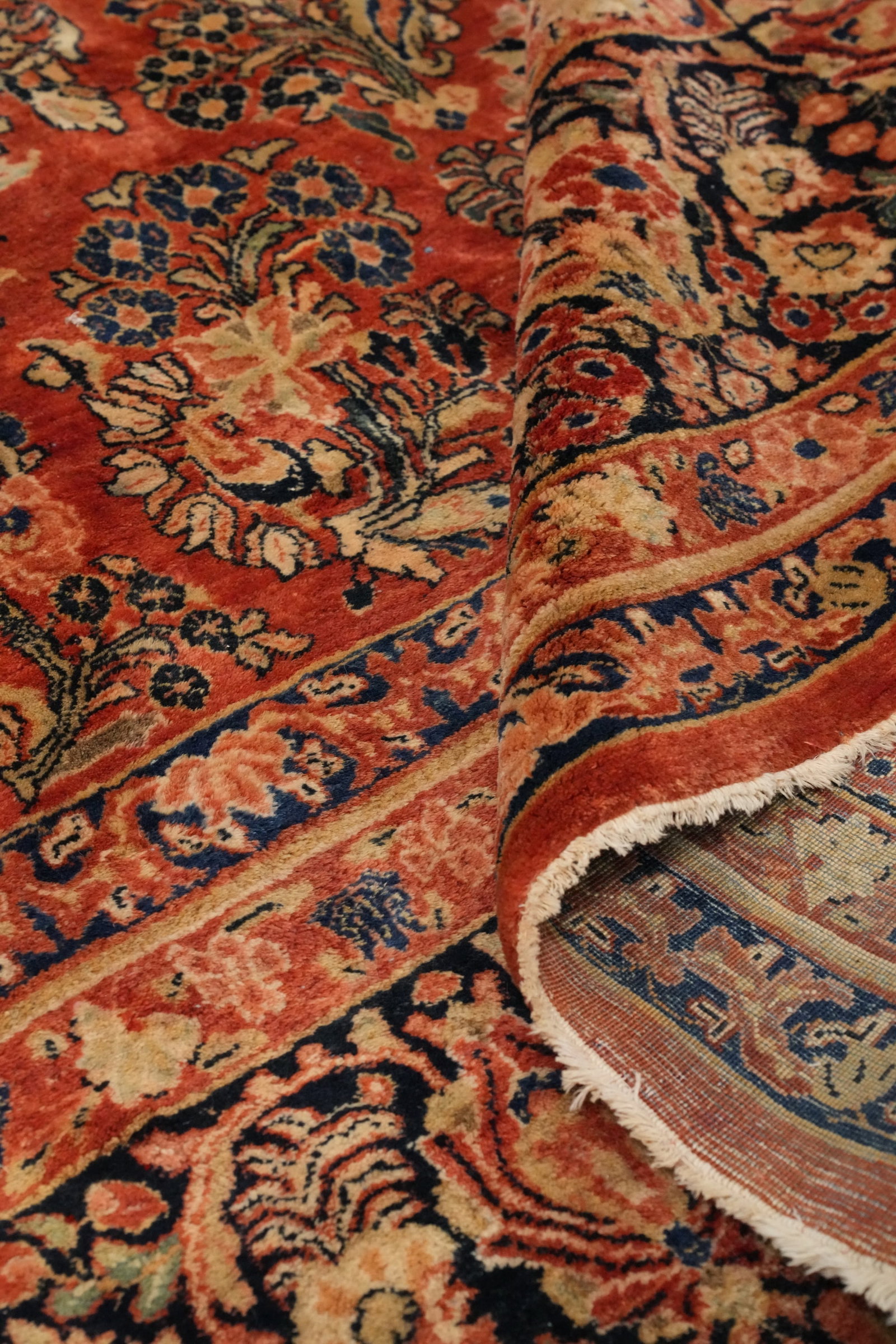 Antique Vegetable Dye Sarouk Persian Large Rug 12x21 - 14