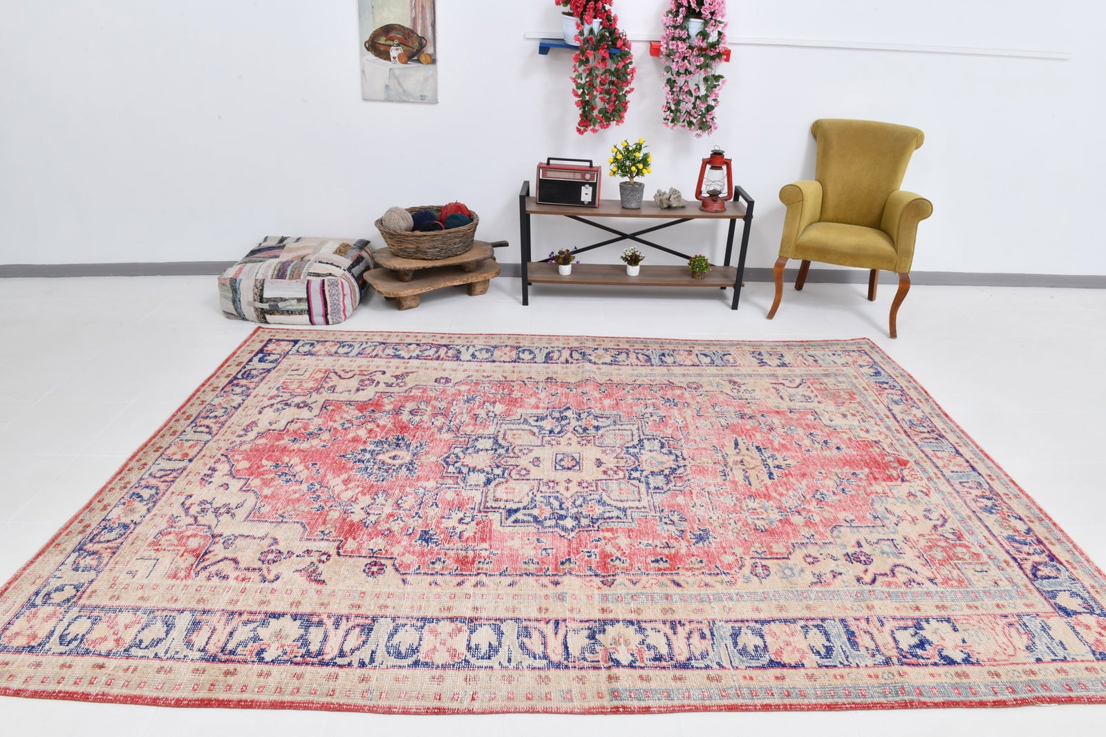 7'4'' x 10'4'' Handmade Vintage Wool Rug - 20768 - 2