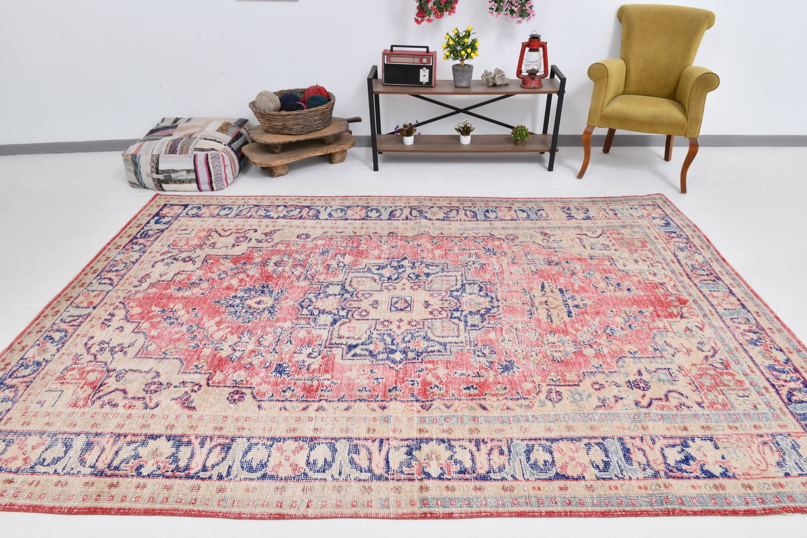 7'4'' x 10'4'' Handmade Vintage Wool Rug - 20768 - 3