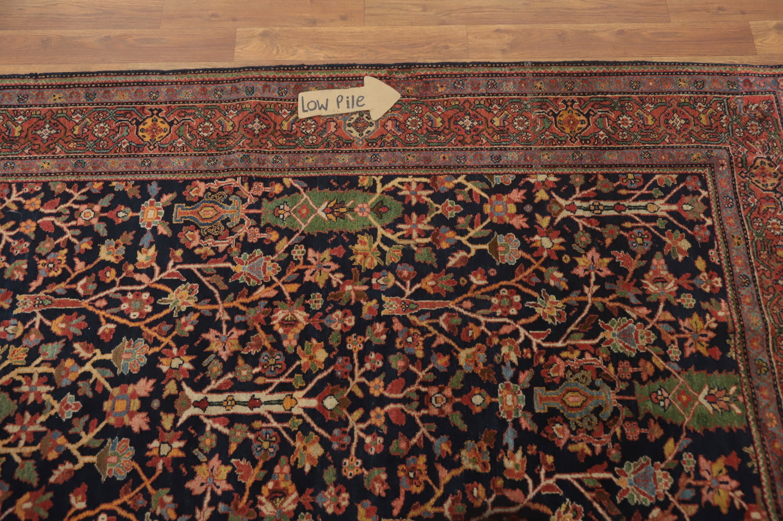 Antique Vegetable Dye Sarouk Farahan Persian Rug 4x7 - 12