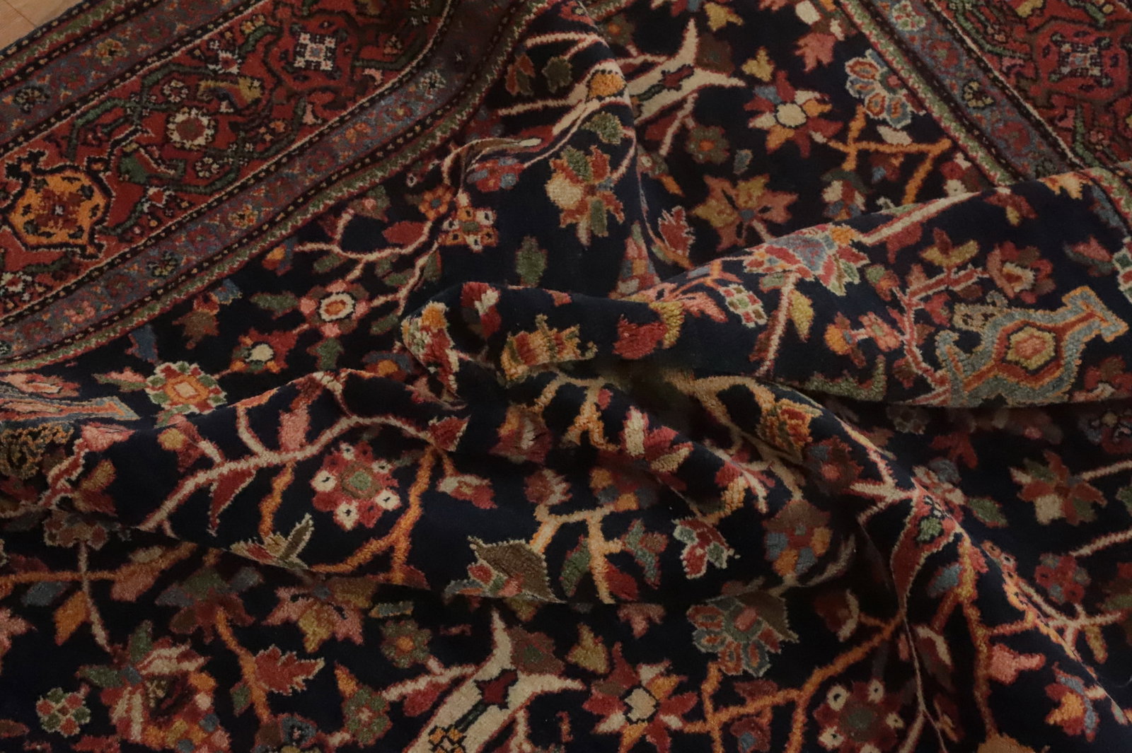 Antique Vegetable Dye Sarouk Farahan Persian Rug 4x7 - 17