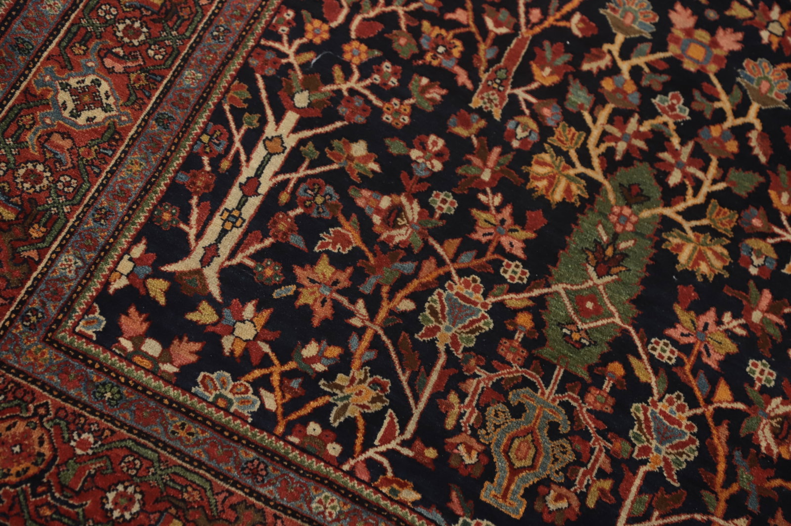 Antique Vegetable Dye Sarouk Farahan Persian Rug 4x7 - 7