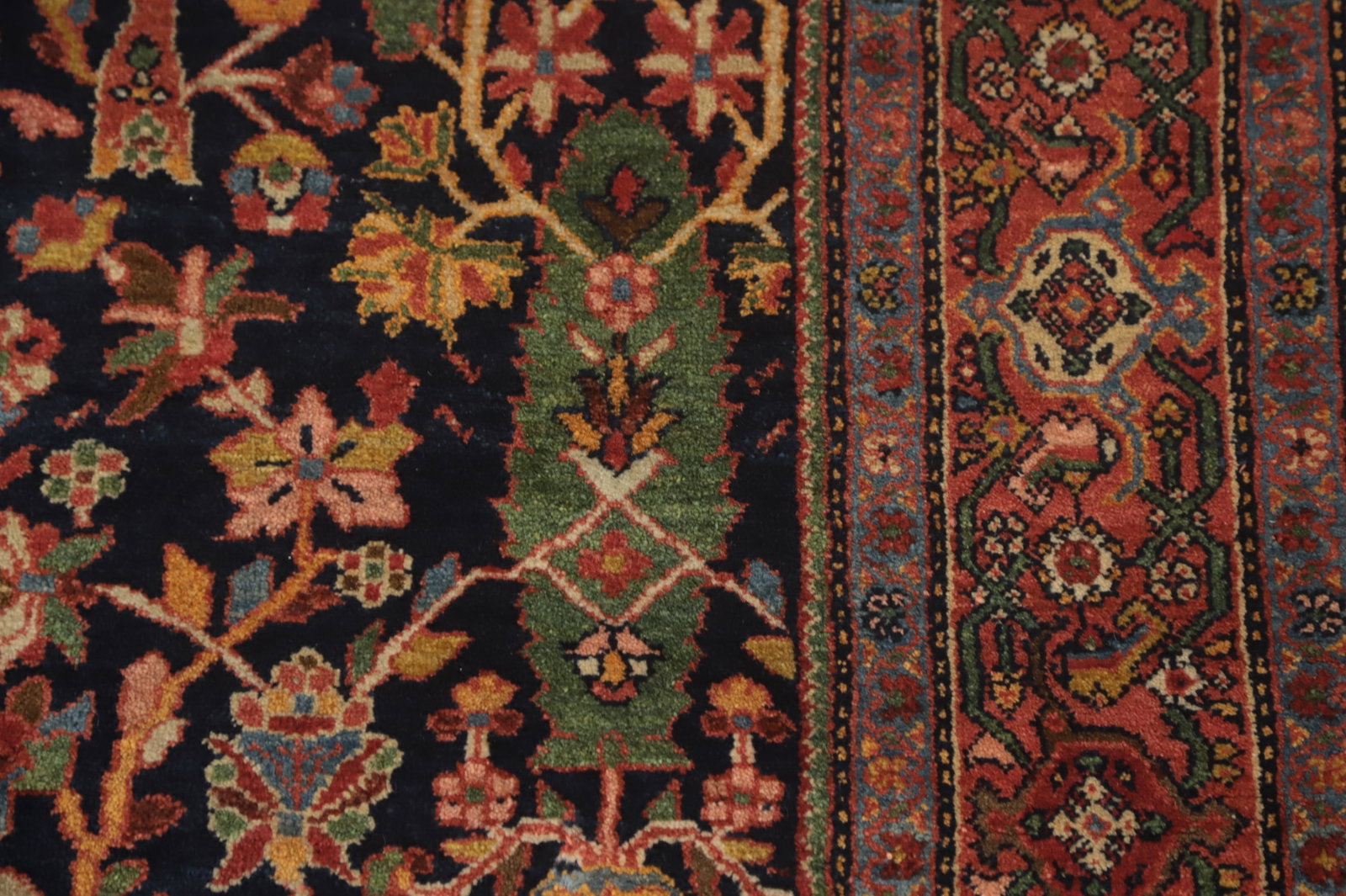 Antique Vegetable Dye Sarouk Farahan Persian Rug 4x7 - 9