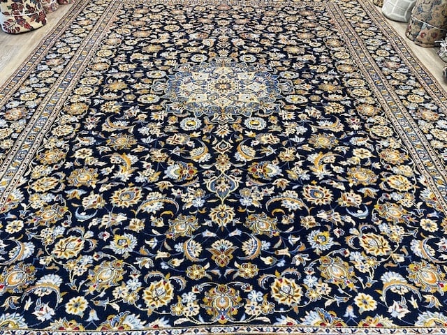 Signed Vintage Persian Kashan Rug-5211 - 2