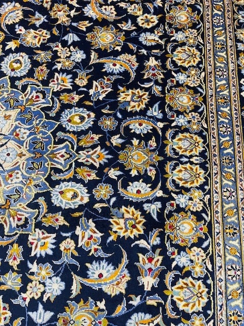 Signed Vintage Persian Kashan Rug-5211 - 5