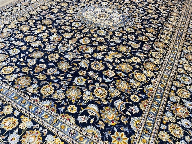 Signed Vintage Persian Kashan Rug-5211 - 7