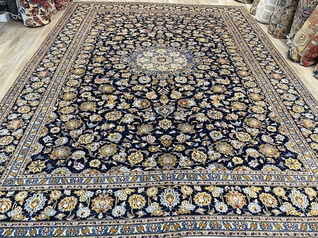 Signed Vintage Persian Kashan Rug-5211 - 8